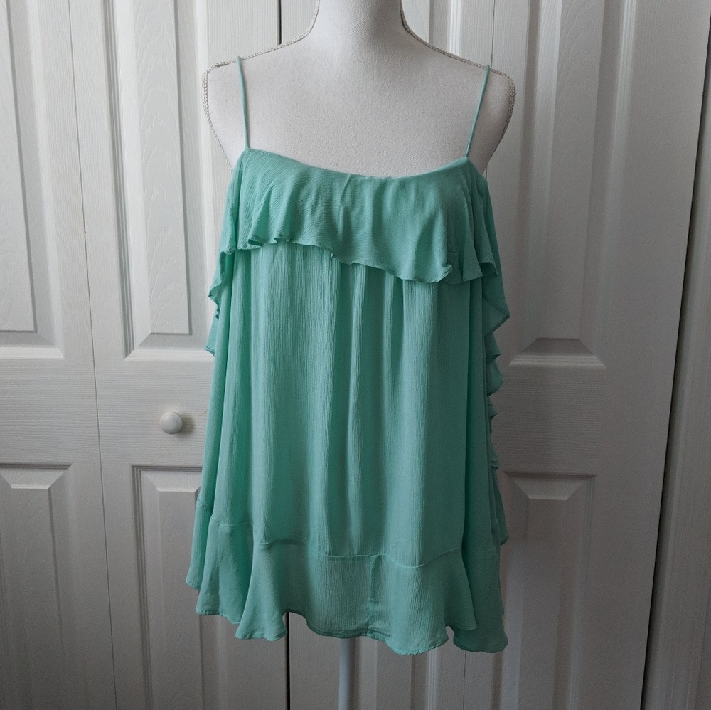 Free People Intimately Cascades Ruffle Cami aqua - Picture 2 of 7